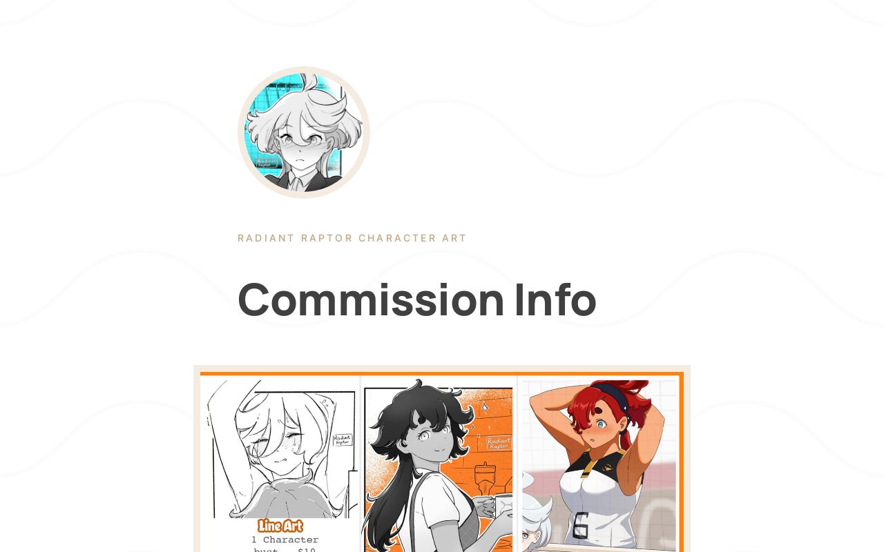 RadiantRaptor Character Art